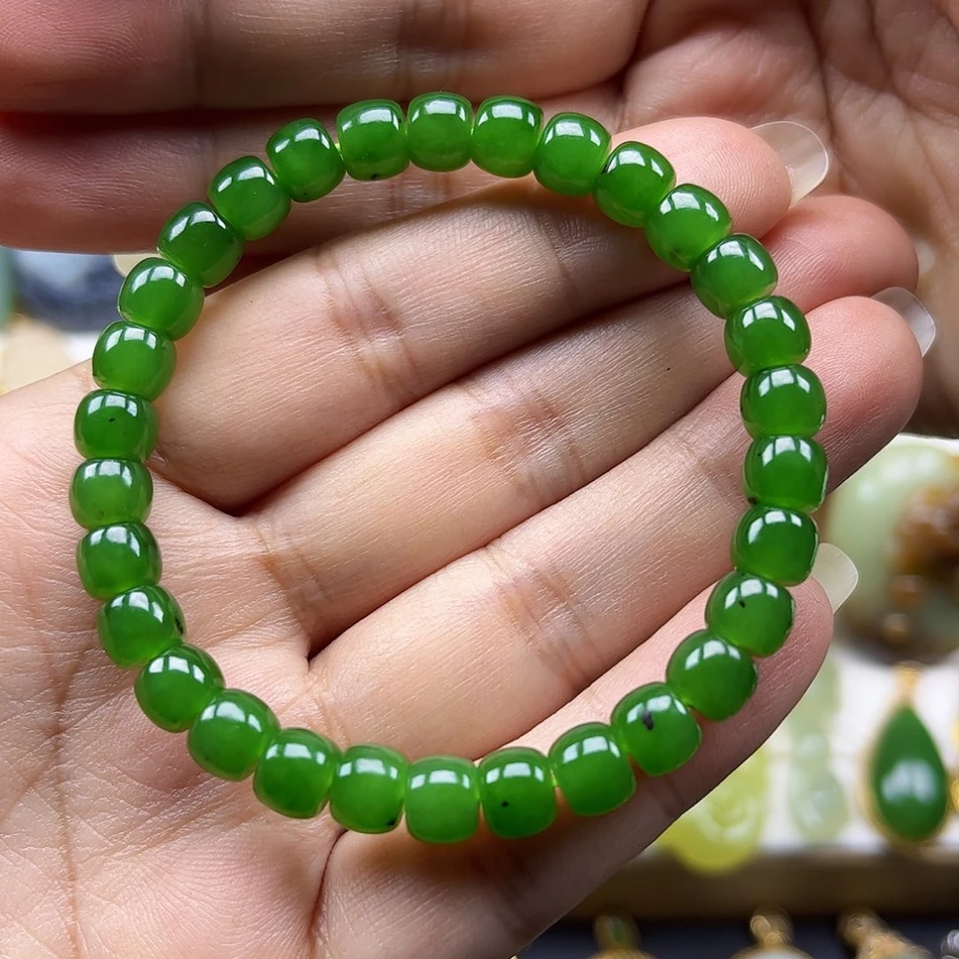 和田玉未镶嵌手串卡7