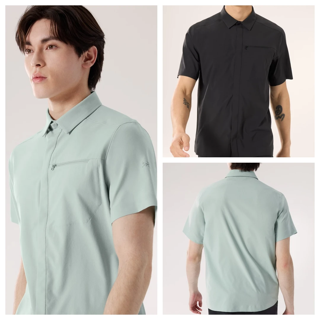 【Arcteryx|始祖鸟】Skyline SS 25年新纯色Logo印花单排扣短袖衬衫