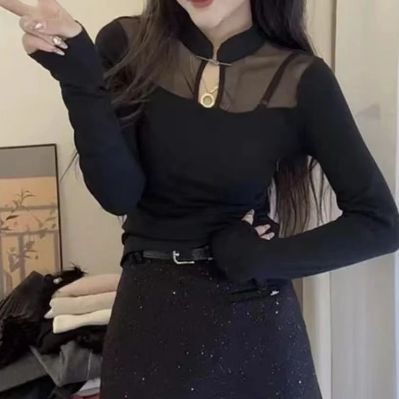 新款大码拼接显瘦设计师款洋气2025女百搭小衫/2489