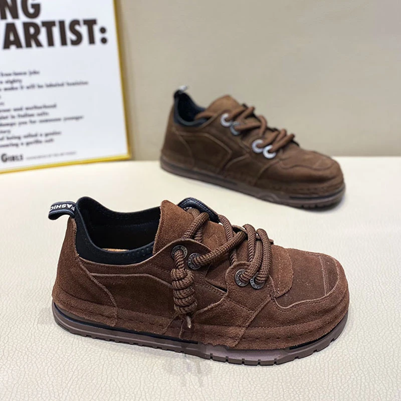 2025秋季新款男鞋素面运动时尚休闲鞋植鞣个性系带男鞋百搭舒适