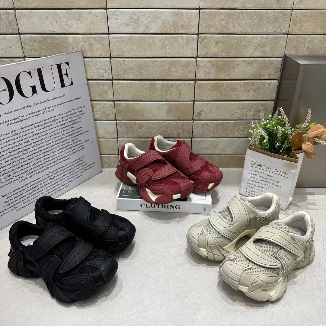 欧货个性八爪鱼老爹鞋女2025秋季新款魔术贴休闲小众时尚老爹鞋潮