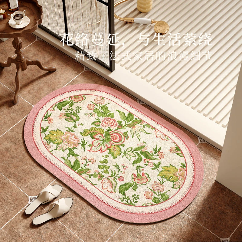 范居致爱德林法式田园风手绘卫生间门门口吸水防滑垫速干易打理