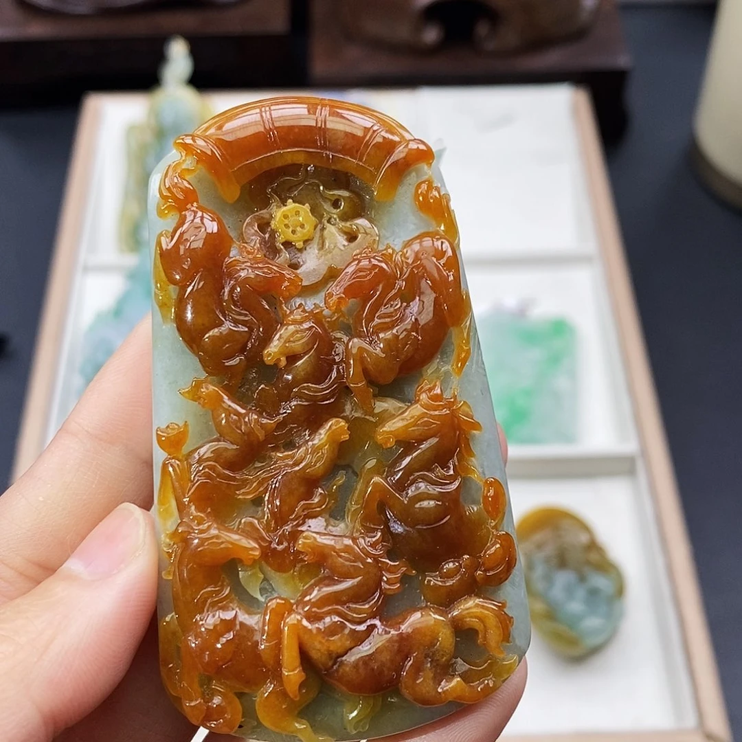 颈饰未镶嵌翡翠天**运缅甸翡翠a货