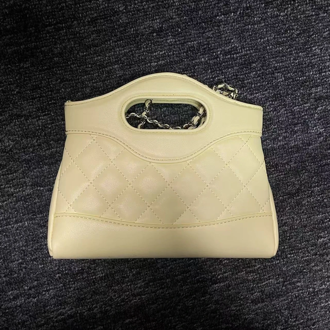 LQ-WITH-QUEEN真皮女包手提前袋子黄色