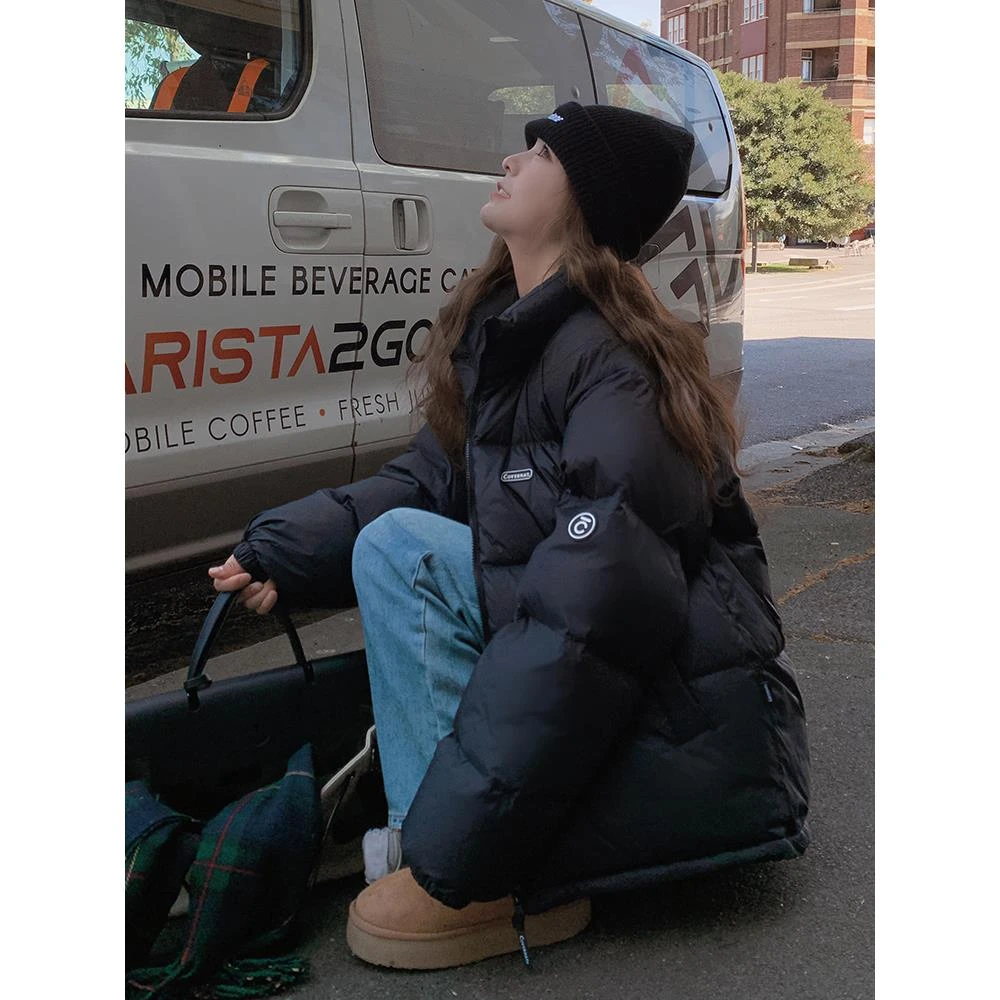 VOCKOO官方爆款炸街羽绒服女冬季小个子2025新款设计感小众90白绒