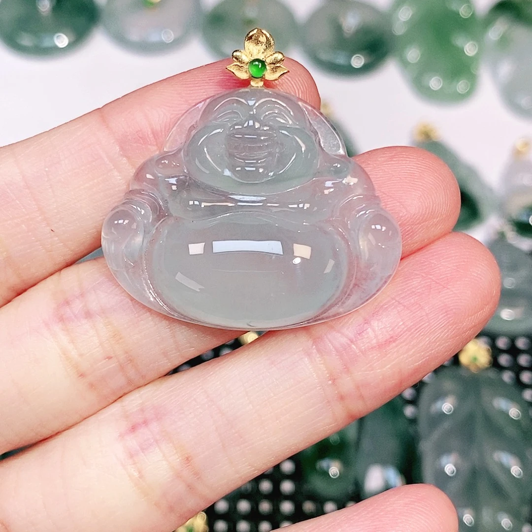 翡翠18K金镶嵌项链