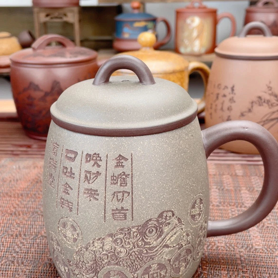 【闪购商品】茶杯紫砂宜兴原矿紫砂盖杯