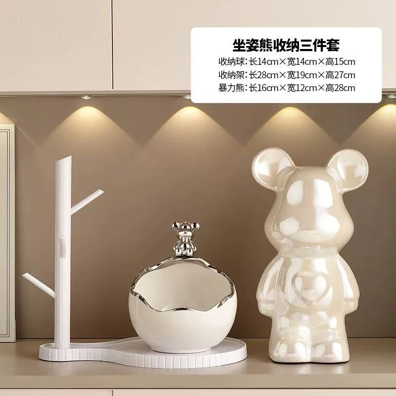 高级感玄关摆件钥匙收纳入户柜桌面置物客厅电视柜装饰品欢迎回家
