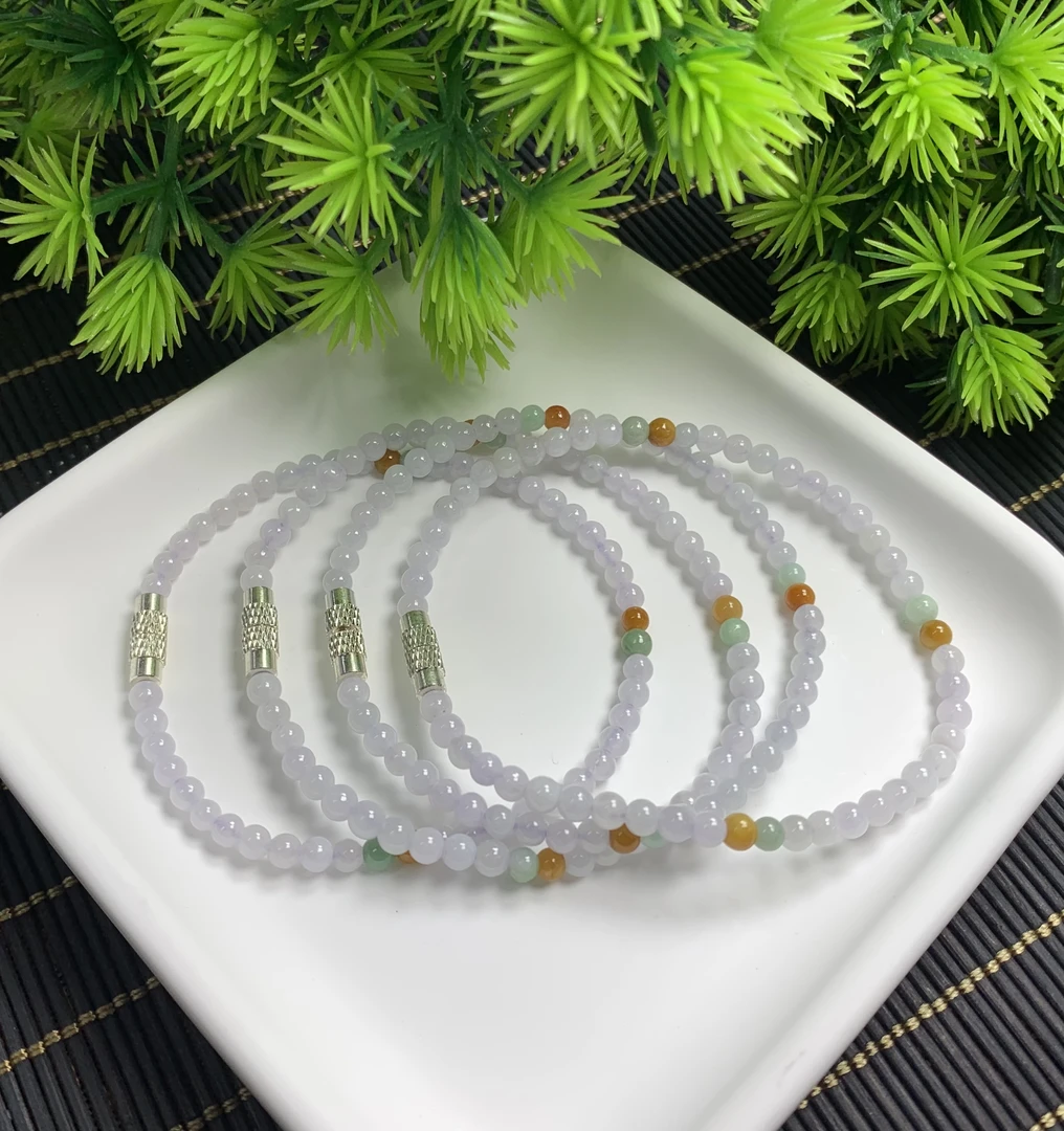 翡翠粉珠串@多样性发其一CP【3.5mm】