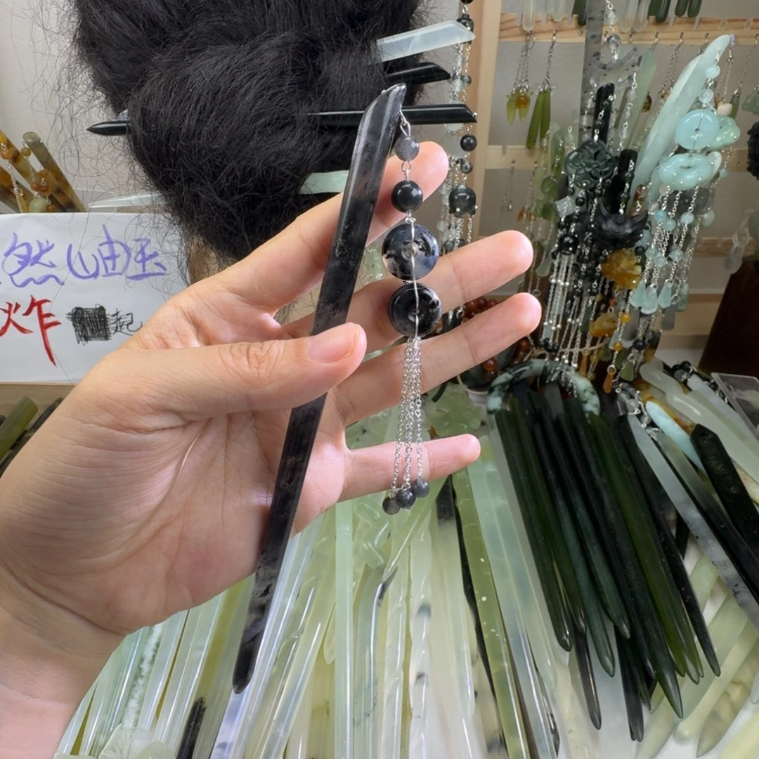 蛇纹石玉未镶嵌发饰