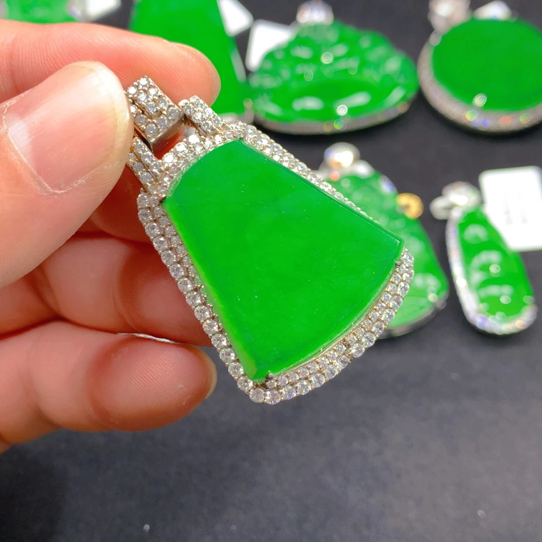 翡翠颈饰银S925镶嵌1111111111111