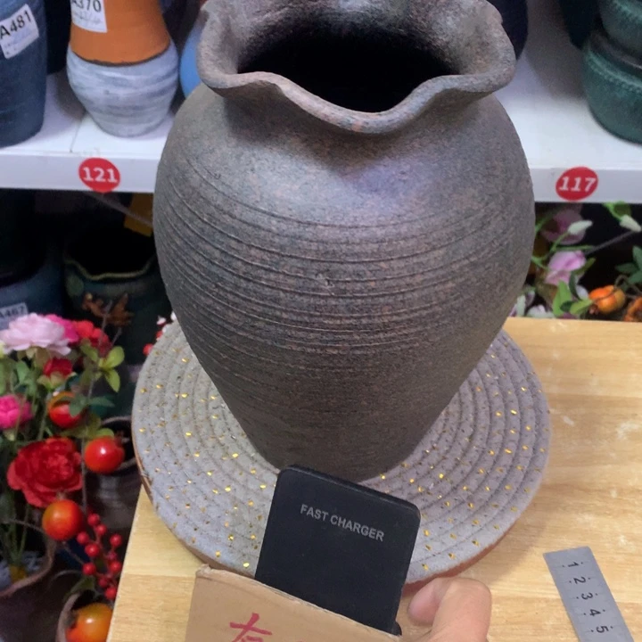 【闪购商品】红陶粗糙盆默认打孔高24口13