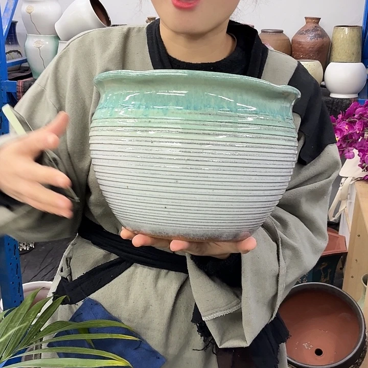 25×18 -粗陶花盆有孔-买买买