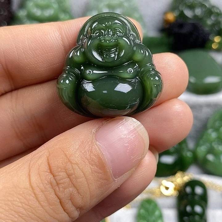 吊坠(不含链)未镶嵌和田玉（碧玉）27mm