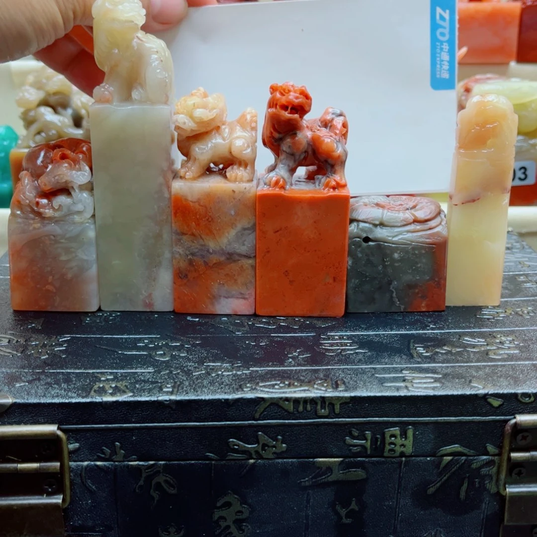 小***3寿山石印石老挝石瑕疵处理