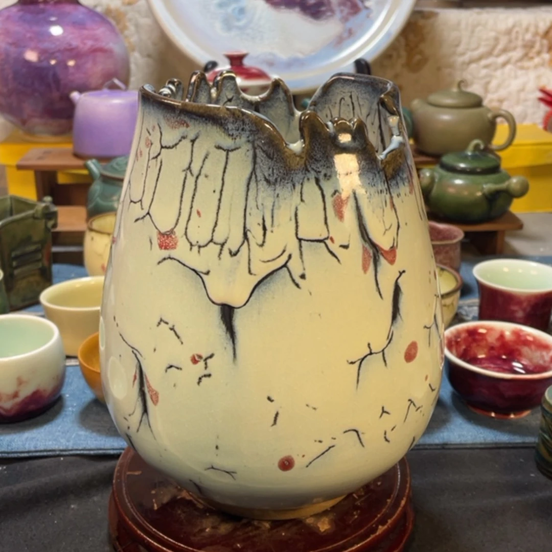 【闪购商品】摆件钧瓷踏雪寻梅花器