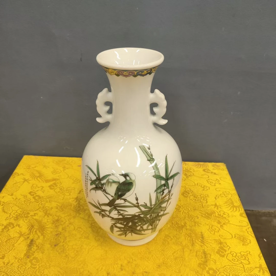 花鸟山竹瓶高端精美赏瓷福利