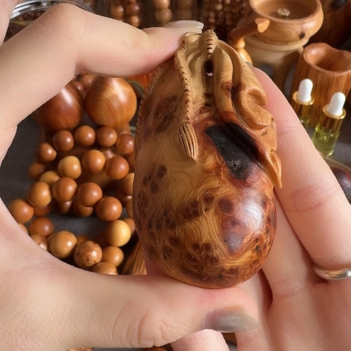 高***翁柏木（崖柏）太行崖柏留疤手工钱袋