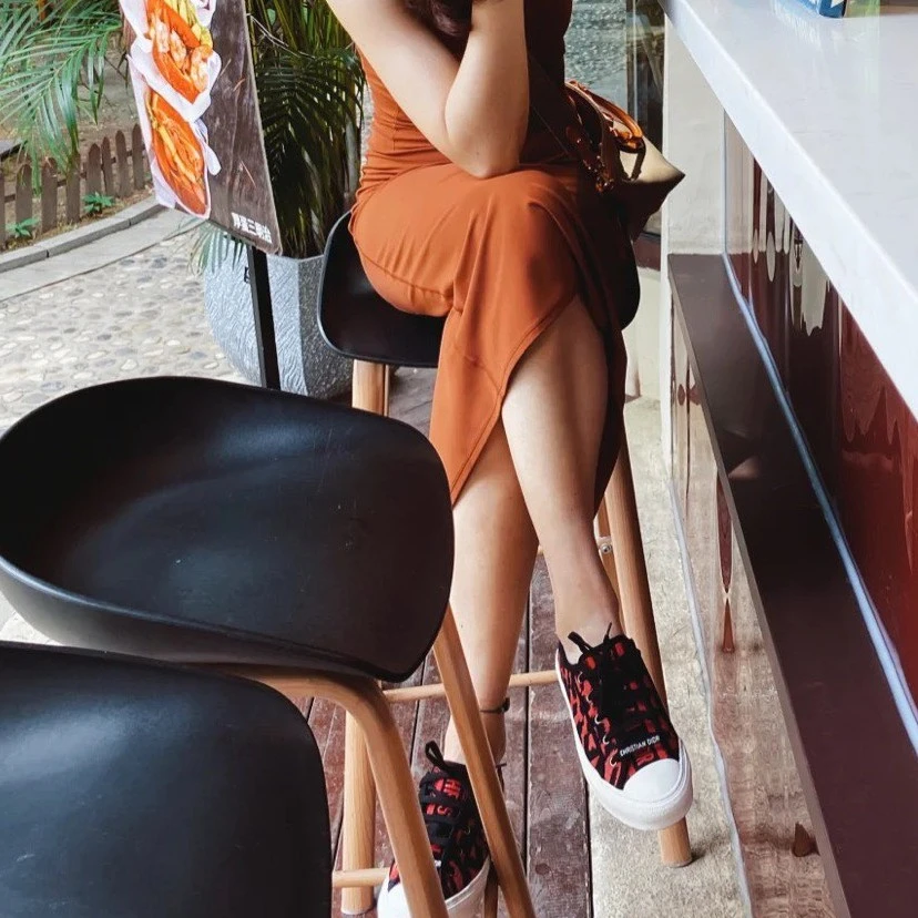 全新未使用 DIOR/迪奥 女士玫红色豹纹低帮板鞋百搭休闲鞋 114619