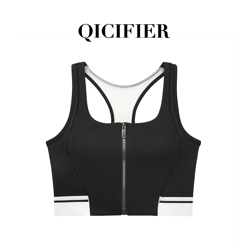 【QICIFIER】科技黑 法式赫本bra 概念感前拉链高强Bra运动 3054