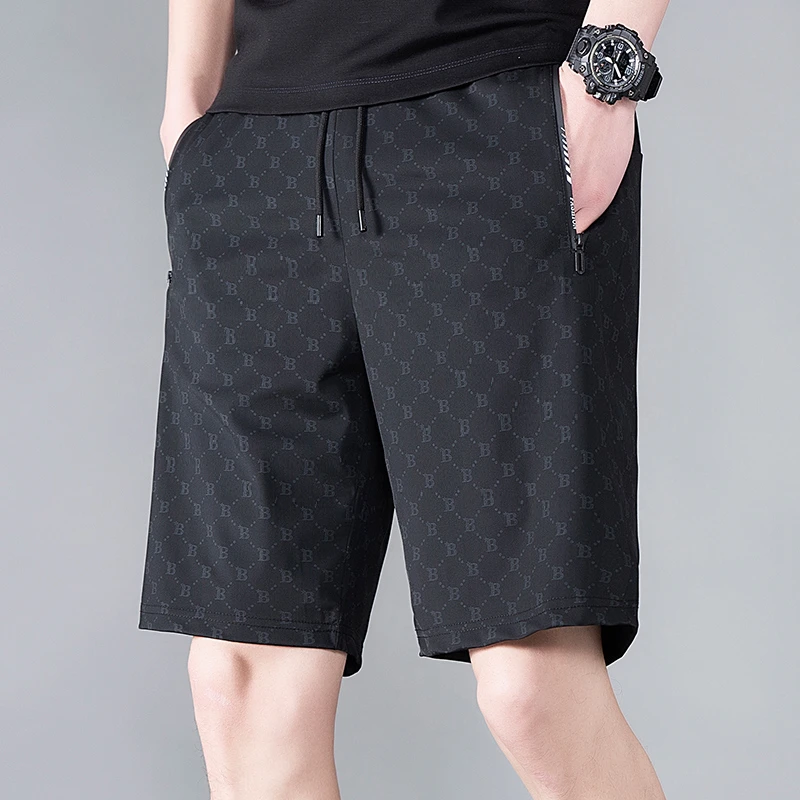 范希巴迪冰丝休闲男士短裤夏季外穿大裤衩薄款裤子运动五分裤中裤