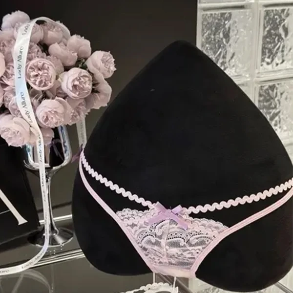 「LA」迷离交错*原创气质性感约会细带蕾丝女绑带棉裆三角内裤