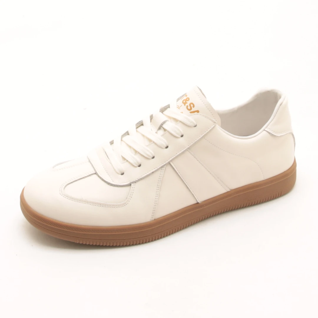 5908春季新款系带百搭真皮舒适软底小白鞋男女运动休闲德训板鞋