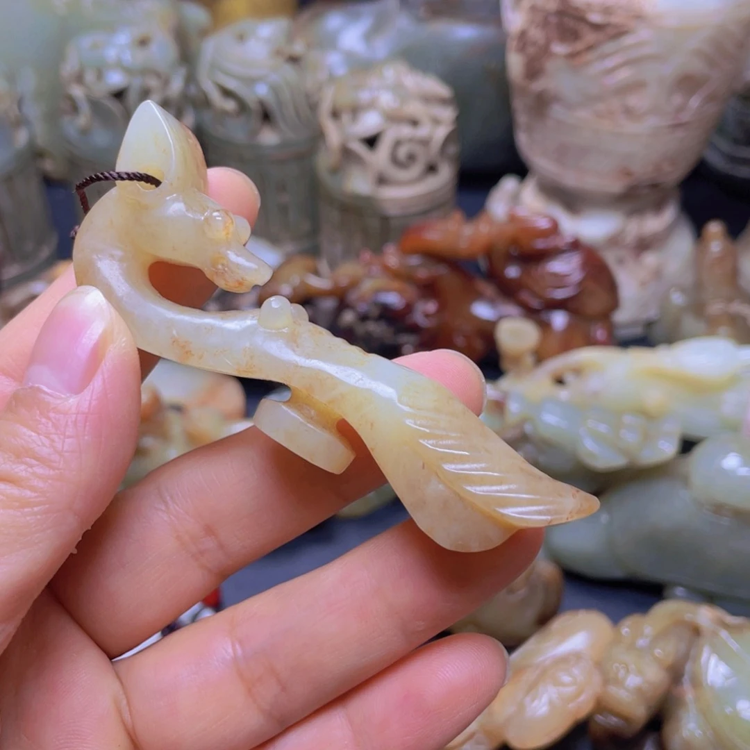 白玉菩提吊坠摆件