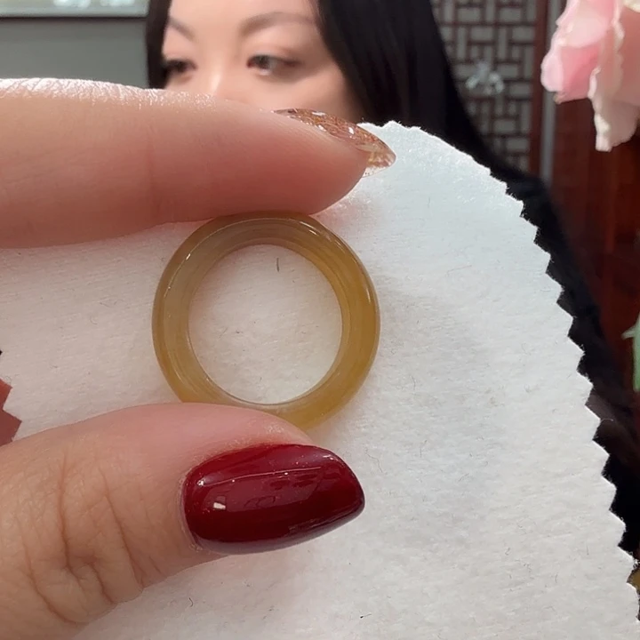 和田玉（糖玉）未镶嵌戒指指圈15