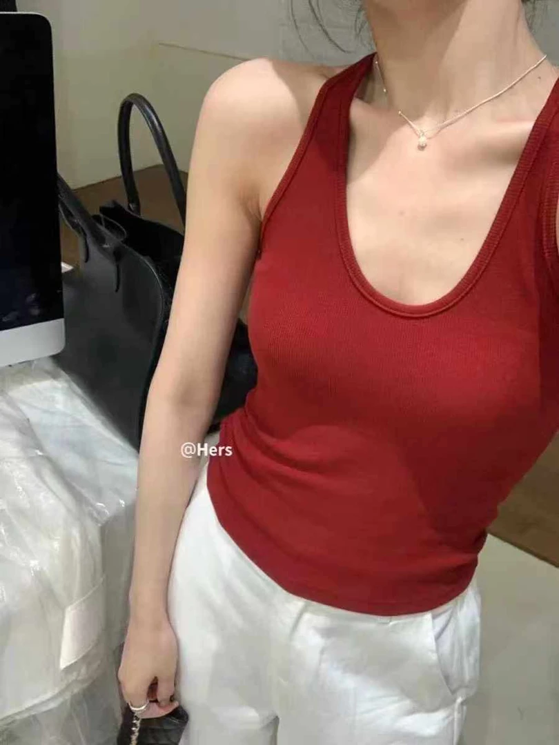 法式挂脖带胸垫吊带背心女内搭美背修身舒适遮副乳上衣