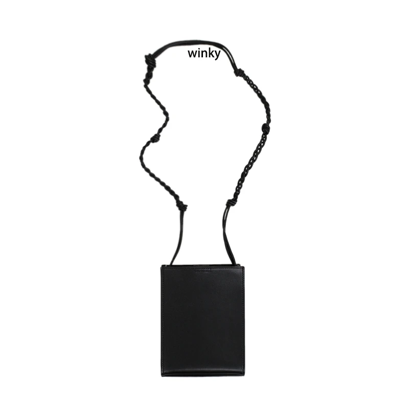 jil轻奢牛皮手机包麻花包带