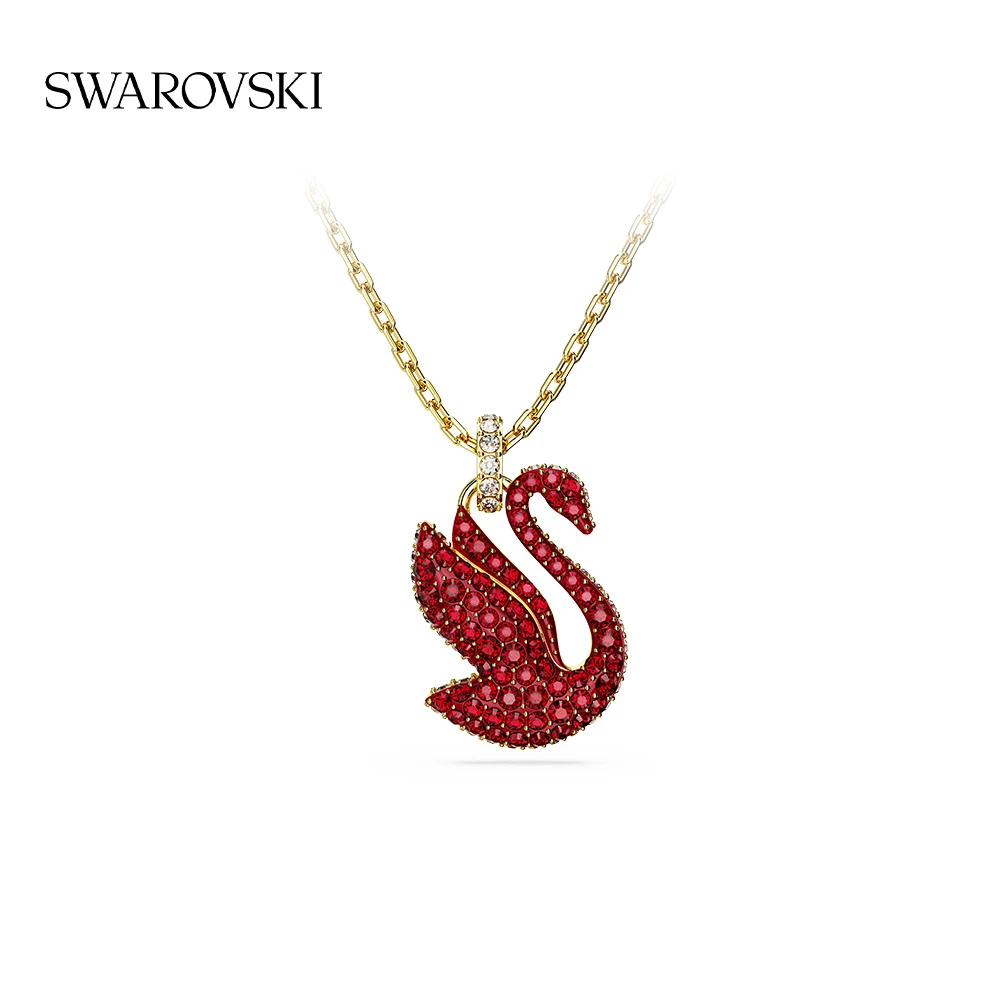 合金仿水晶项链 施华洛世奇SWA经典红天鹅项链女送女朋友生日礼物