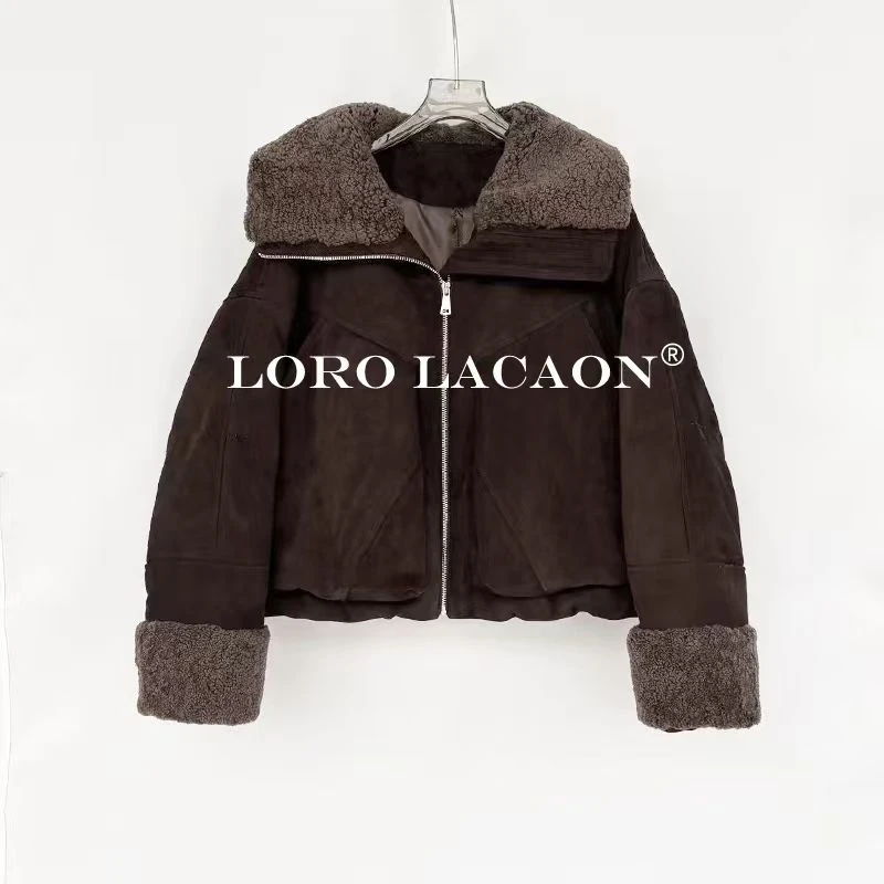 以赛亚 焦点所在 复古老钱风“95”白鹅绒“山羊反绒皮派克皮衣 6608