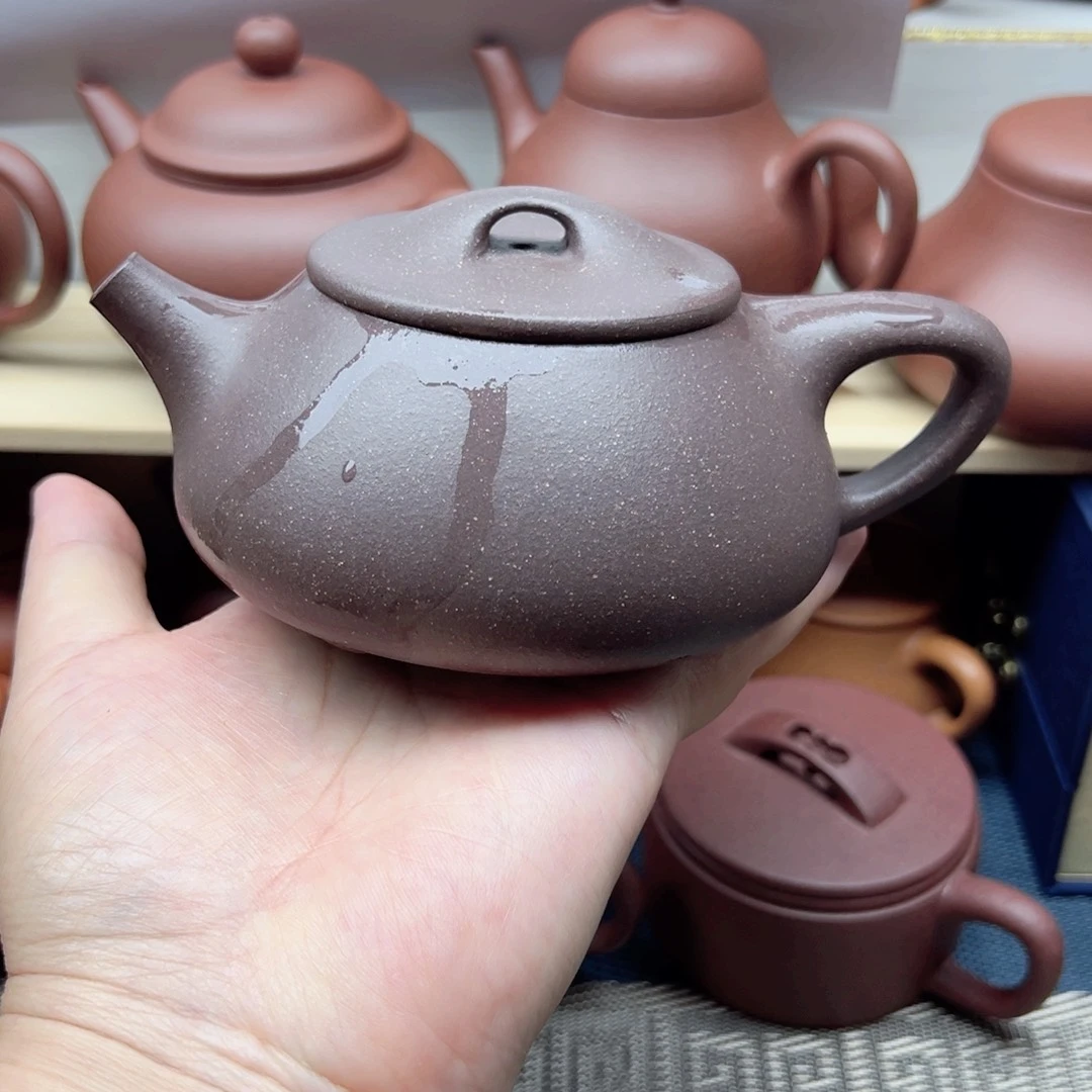 茶壶紫砂天清紫微瑕景舟石瓢260不退换