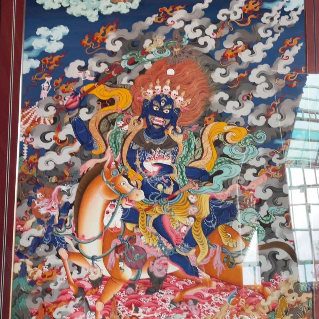 名***画装裱画热贡纯手绘唐卡吉祥天母