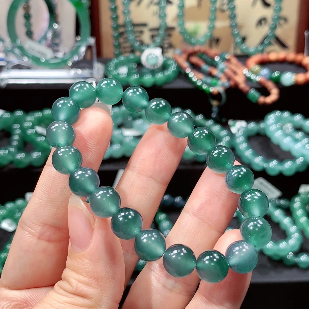 翡翠未镶嵌手链卡9.8