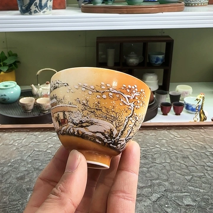 青花瓷器旅行茶具茶叶罐玻璃杯个人杯