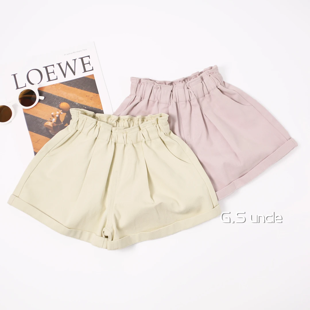 【花开半夏】B203双色花苞腰夏季时尚短裤百搭洋气宝宝