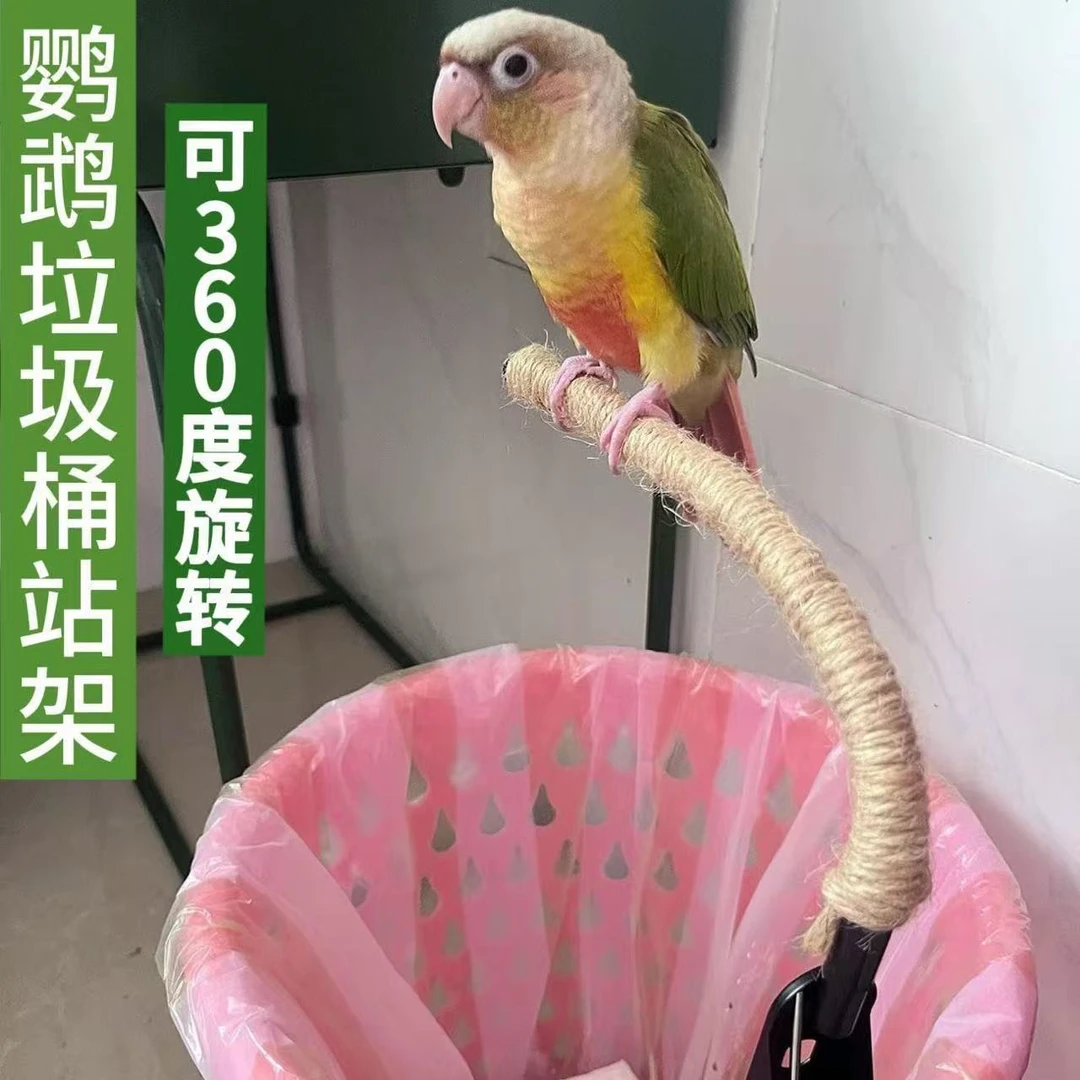 鹦鹉升级款多功能万能站架站杆训练技能排便辅助神器和尚小太阳