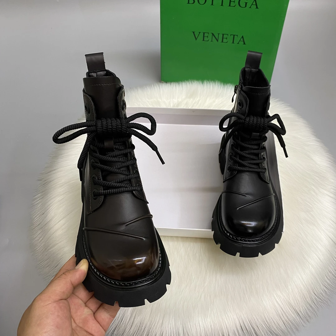 厚底中跟马丁靴女款2025秋冬韩版系带中筒短靴时尚百搭女靴868-19