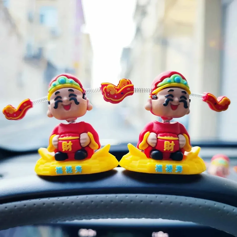 2025公创意摆件摇头财神爷摆件2025车载装饰吉祥物可爱挂件办