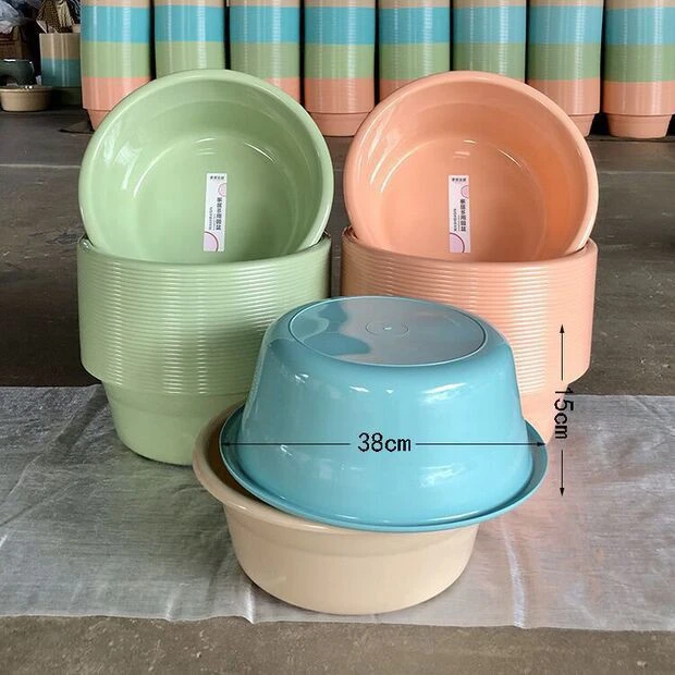 家用大号加厚耐用特大圆形塑料盆批发加厚纯色简约风洗脸盆洗