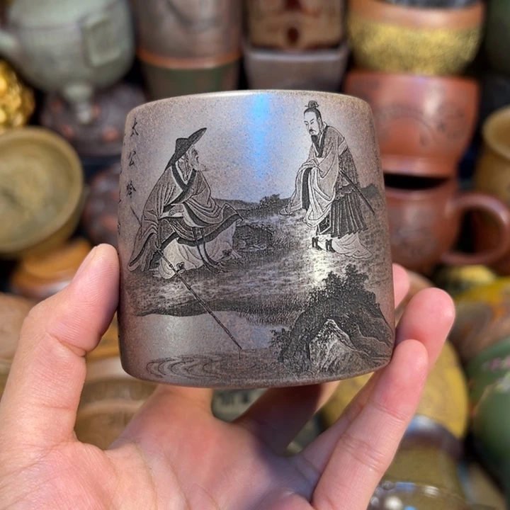 茶杯紫砂宜兴紫砂杯饿诶