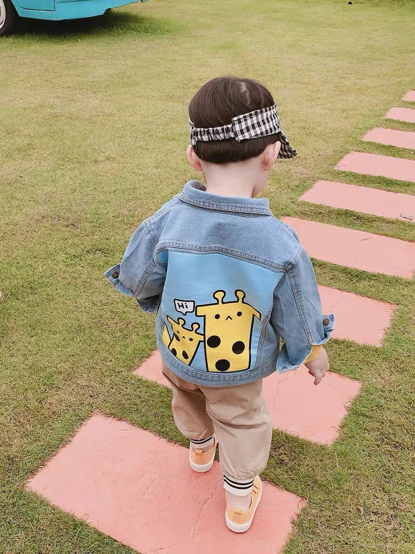 2279春秋男女童潮流时尚百搭洋气牛仔外套