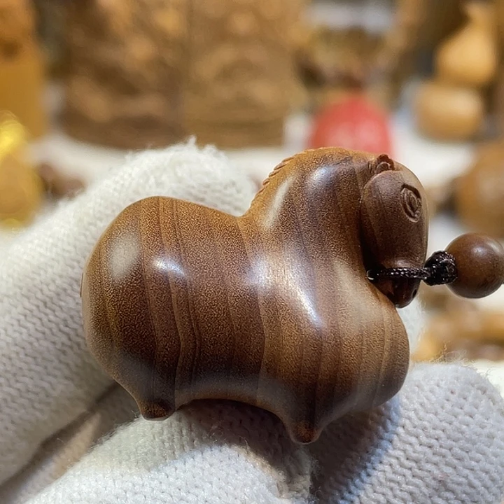 檀香木手串/手链老山檀香马到成功湘工精品