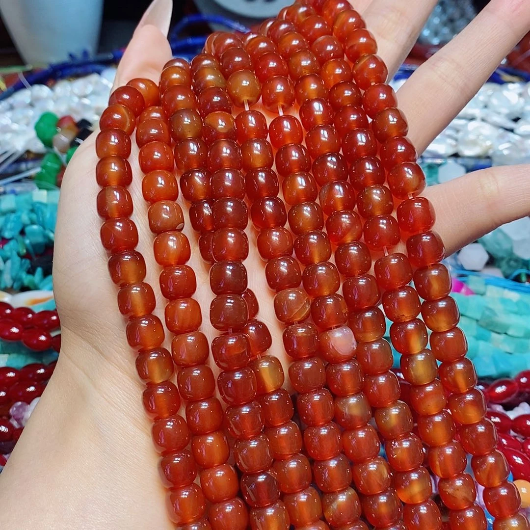 玛瑙/玉髓未镶嵌珠宝半成品19.9红玛瑙老行一条