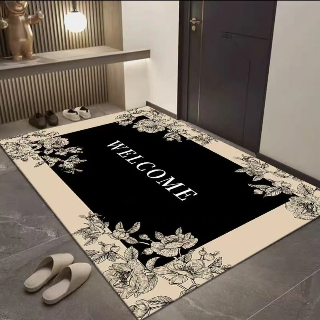 【100*70cm】潮流新款大入户水晶绒客厅卧室地毯地垫可随意剪裁DD