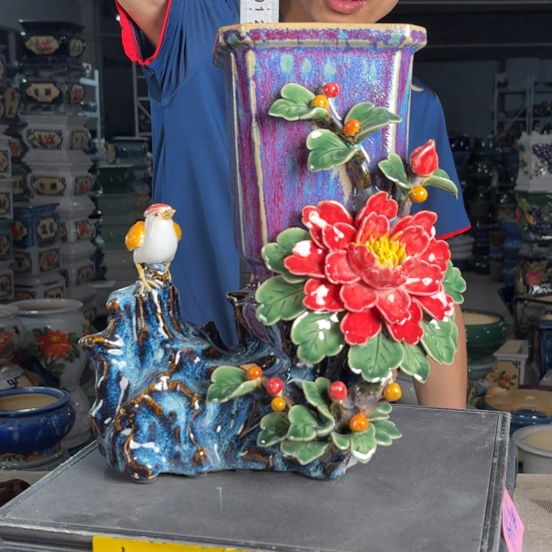 一风堂石湾花盆 缩釉微瑕