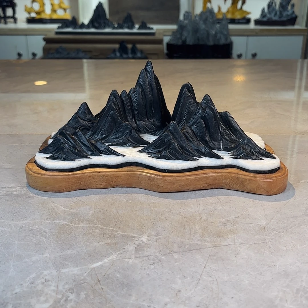 紫***龙陶灵璧石手工雕刻奇石摆件