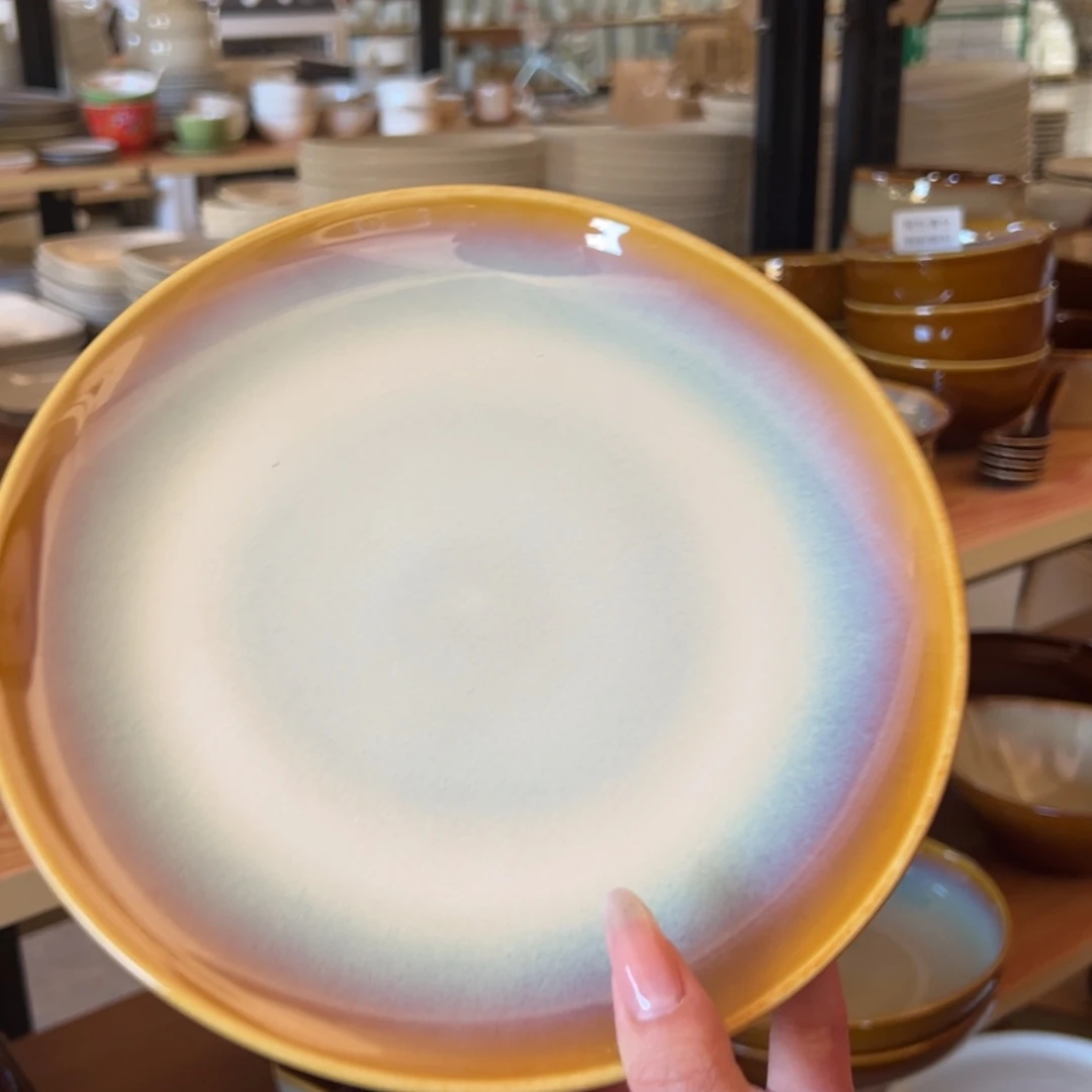 新骨瓷105瑕疵慎拍曼谷棕 8.25寸菜盘